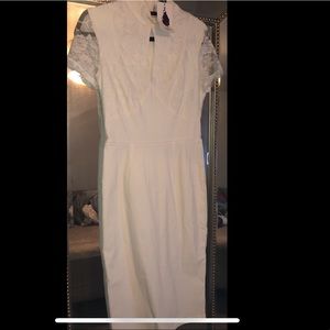 All white pencil dress